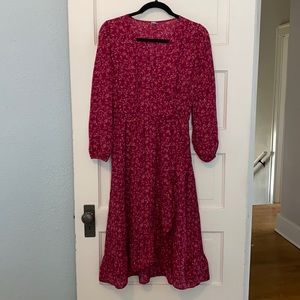 Old Navy pink floral midi dress